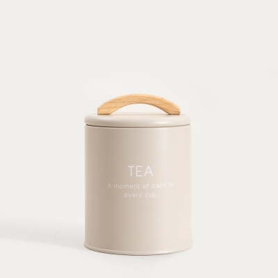 Метален съд за съхранение на чай 900 мл FLORA - бежов, HOMLA Полша