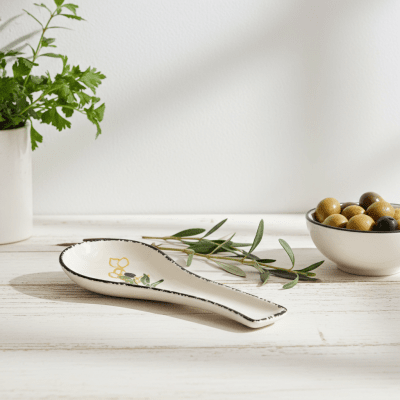 Керамична подложна лъжица 26.5 см - OLIVE, декор маслини