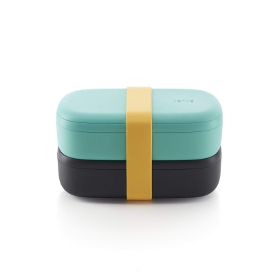Комплект кутии за храна 2 x 500 мл Turquoise On The Go, Lekue Испания