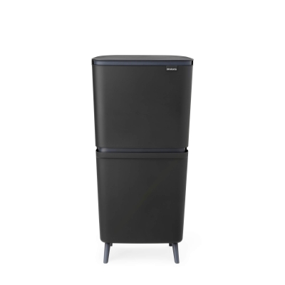 Кош за разделно събиране на смет 20+10+10 литра SortUp Hi - Dark Grey, Brabantia 