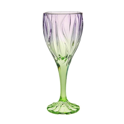 Стъклени чаши за вино 270 мл Ocean Green&Purple - 6 бр, Bohemia Royal Crystal Чехия