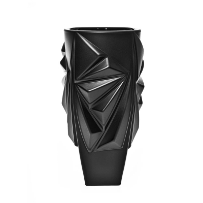 Стъклена ваза за цветя 30 см Princess Satin Black, Bohemia Royal Crystal Чехия