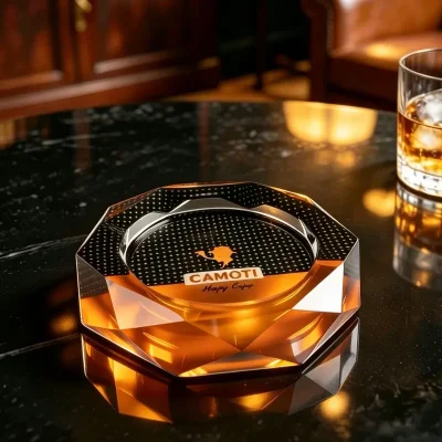 Стъклен пепелник 17 см - COHIBA 