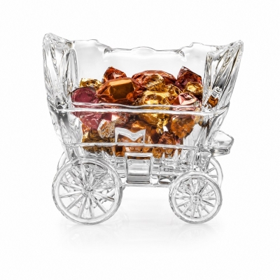 Декоративна кристална каляска от 2 части 16 см, Bohemia Crystal Чехия