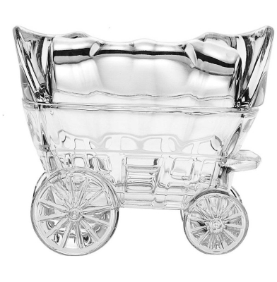 Декоративна кристална каляска от 2 части 16 см, Bohemia Crystal Чехия
