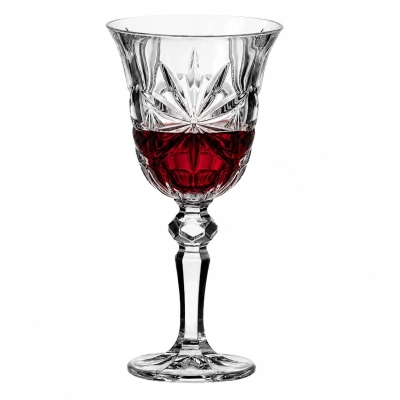 Кристални чаши за вино 220 мл LOREY RIBBON - 6 броя, Bohemia Crystal Чехия