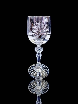 Силвия кристални чаши за ракия на столче 90 мл - 6 броя, JULIA Crystal Полша