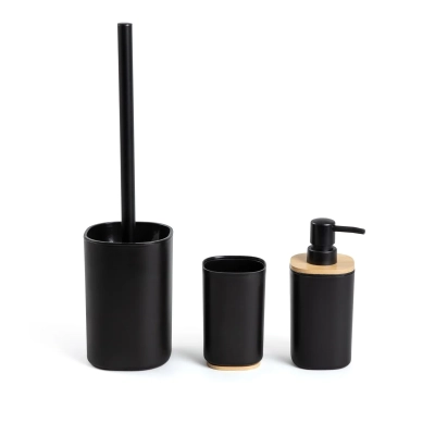 Комплект за баня 3 части SALTI - черен цвят, HOMLA Полша