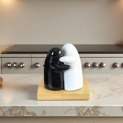 Керамичен комплект за сол и пипер, 7.5 x 5 x 3 см