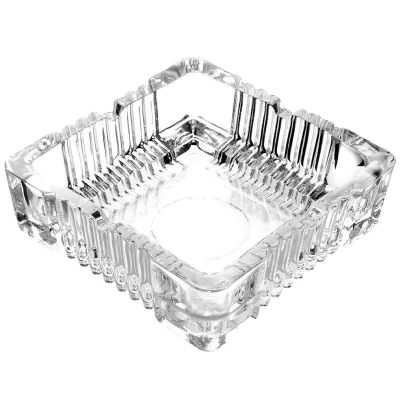 Стъклен квадратен пепелник с 4 канала 10.5 x 10.5 x 3.5 см, VL Полша