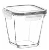 Стъклена кутия за съхранение 700 мл FRESCO, сив капак