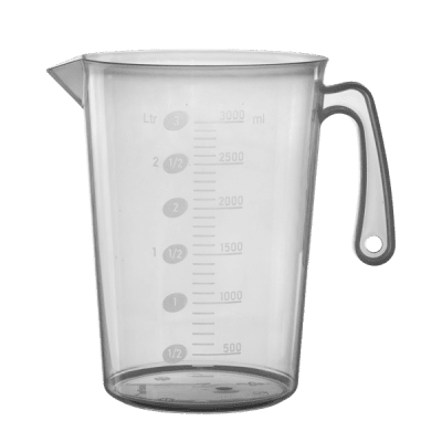 Мерителна кана 3 литра, Ø 16.5 x h 22.5 см, пластмаса, прозрачна, (GMCP-05)