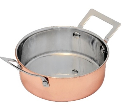 МИНИ съд за сервиране 12 см с медно покритие - 2 дръжки