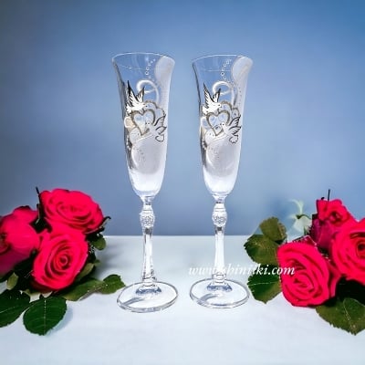 Ритуални чаши за шампанско 190 мл, 2 броя, Модел 9