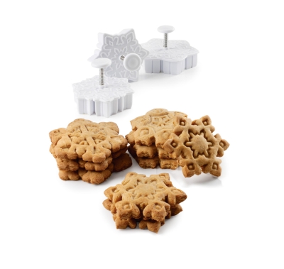 Комплект от 3 бр. форми за сладки Снежинки, IBILI Испания