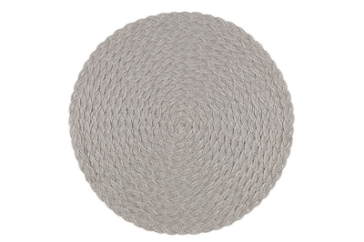 Кръгла подложка за хранене 38 см Letti, плетена - сива - 4Living 