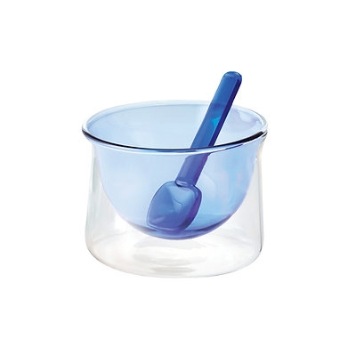 PHILIPPI Двустенна купичка за сладолед с лъжица GELATO“ - синя