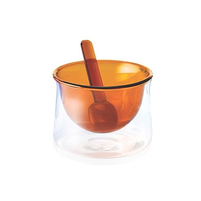 PHILIPPI Двустенна купичка за сладолед с лъжица GELATO - цвят карамел