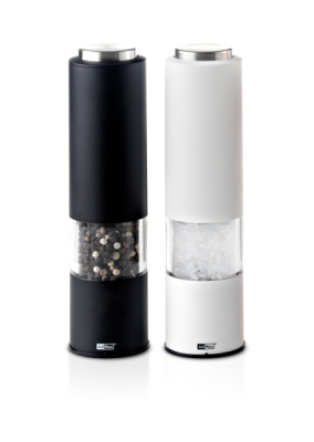 Комплект електрически мелнички за сол и пипер 21.5 см Tropica, цвят черно и бяло, AdHoc Германия