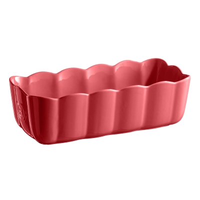 Керамична форма за печене на десерт / хляб 29 х 13.5 х 9 см, MADELEINE LOAF DISH, цвят бонбонено розово, EMILE HENRY Франция