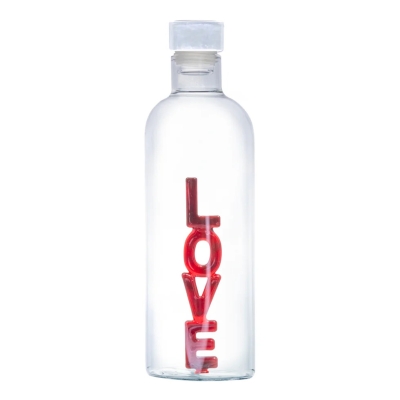 Стъклена бутилка с декорация LOVE - 1.1 литра, Vin Bouquet Испания