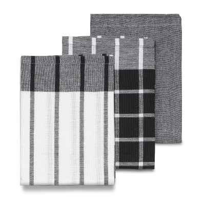 Комплект от 3 бр домакински кърпи за съдове 65 х 45 см Pasado“ - 65х45 см - черно-бели, KELA Германия