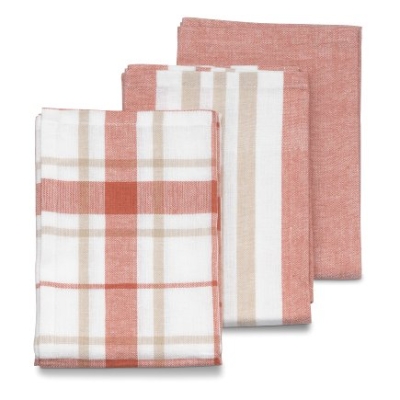 Кт от 3 бр домакински кърпи за съдове 65 х 45 см Pasado - цвят корал, KELA Германия