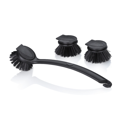 Кухненска четка с 2 броя резервни глави Pit, цвят черен, KELA Германия