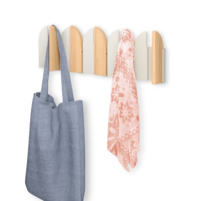 Закачалка за стена с 5 бр закачалки SALOON - цвят натурален / пясък, UMBRA Канада