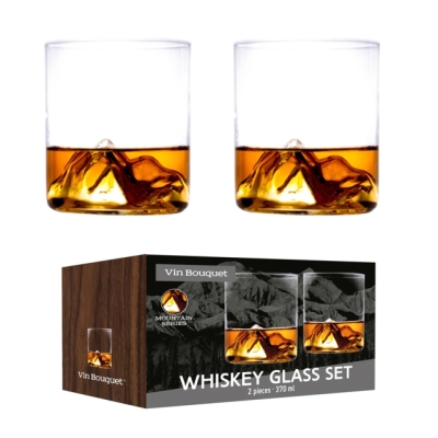 Комплект 2 бр чаши за уиски с 3D дъно MOUNTAIN, Vin Bouquet Испания