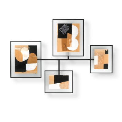 Фотодисплей за стена за 4 снимки FLUTE, цвят черен, UMBRA Канада