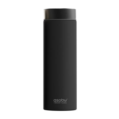 Двустенна термо бутилка с вакуумна изолация 500 мл LE BATON, черна/графит, ASOBU Канада