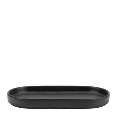 Керамично плато овал 22 х 11 х h2.2 см, черен цвят