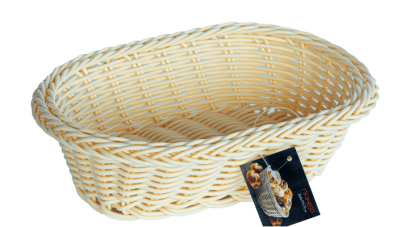 Овален панер 24 x 17 x 7 см, цвят екрю