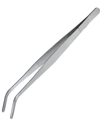 Готварска пинсета със закривен връх 25 см - ГЛАНЦ