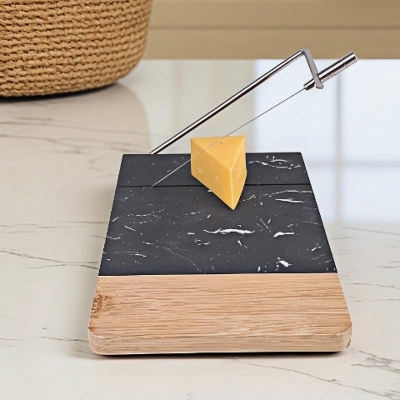 Плато за сирена със струна за рязане 25.5 x 22 см, черно