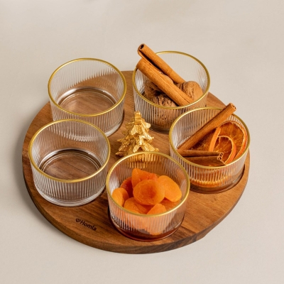 Плато с 5 бр купички и елха LOVDAL, HOMLA Полша