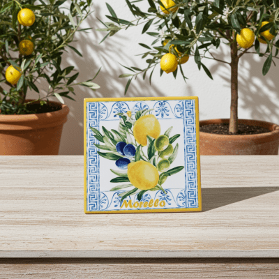 Керамична дъска за сервиране 10 x 10 см, LEMONS