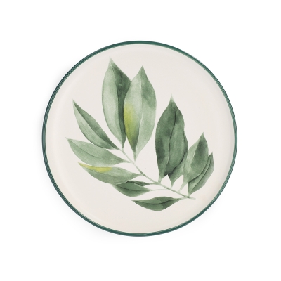 Порцеланова чиния 20 см BLYDE, листа от каучуково дърво, HOMLA Полша