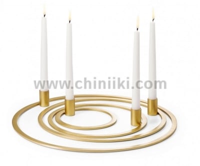 Комплект от 4 броя свещници FOUR RINGS, цвят злато, Philippi Германия