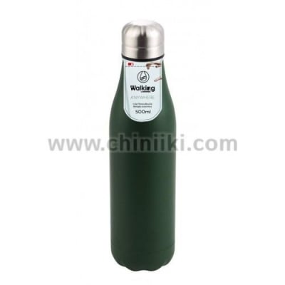 Метална термо бутилка за вода 500 мл Walking, зелен цвят, Bergner Австрия