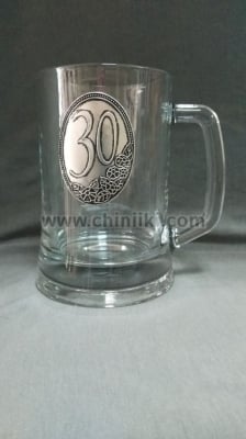 Халба за бира 30 годишнина, метална плочка, 500 мл