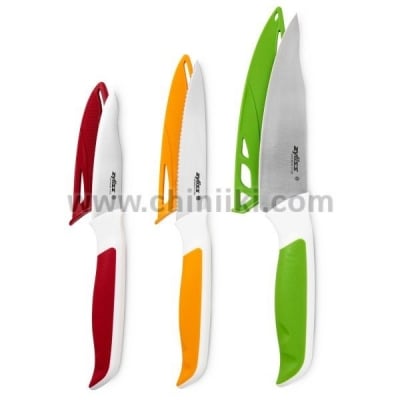 Комплект 3 броя ножове с предпазител COMFORT, цветни дръжки, ZYLISS Швейцария