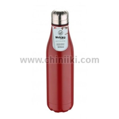 Метална термо бутилка за вода 500 мл Walking, червен цвят, Bergner Австрия