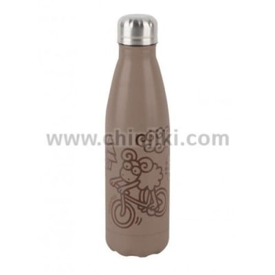 Метална бутилка за вода 750 мл, кафяв цвят, Ecosoul Kukuxumusu
