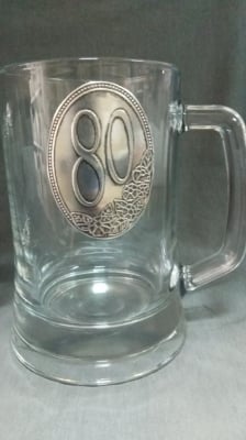 Халба за бира 80 годишнина, метална плочка, 500 мл