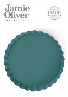 Кръгла вълнообразна форма за печене с падащо дъно 25 см, цвят атлантическо зелено, Jamie Oliver