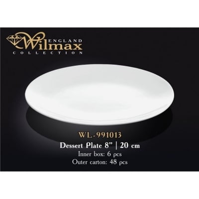 Порцеланова десертна чиния 20 см, WILMAX Англия