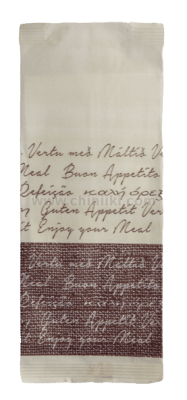 Хартиен джоб за прибори и салфетка, Bon Appetit, цвят бежов, 11 x 25 см, 125 броя