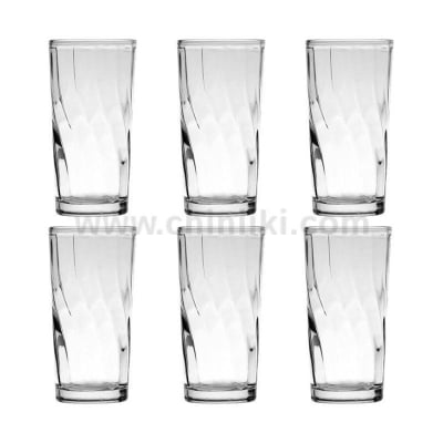Стъклени чаши за вода и безалкохолни напитки 245 мл Kyknos, 6 броя